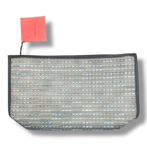 NWT Alan Stuart DOT Gray and Blue Woven Clutch